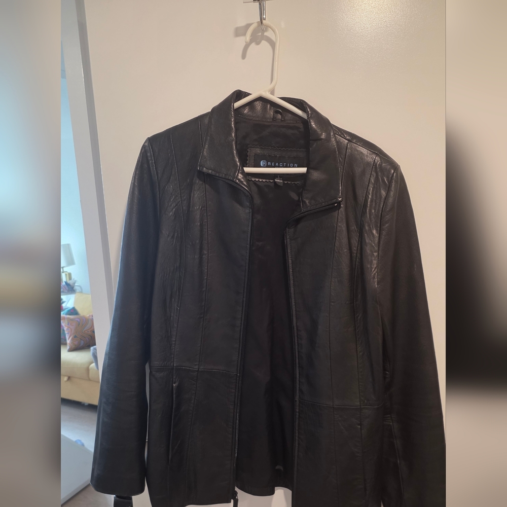 Reaction Kenneth Cole Women's BLack Leather Jacket